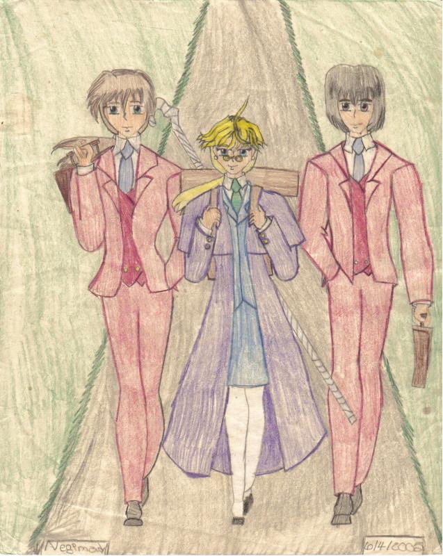 Nikki, Tomoki, & Kazuhiko by MichiruYamato