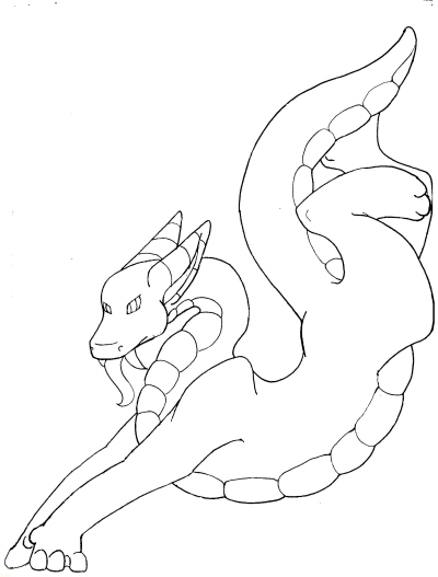 Dragon Lineart by MidnightSummersDream
