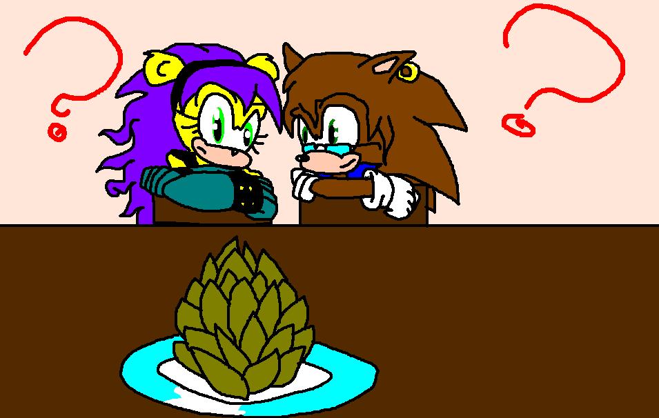 Aaron and Mina...and an Artichoke by Mightyboy7