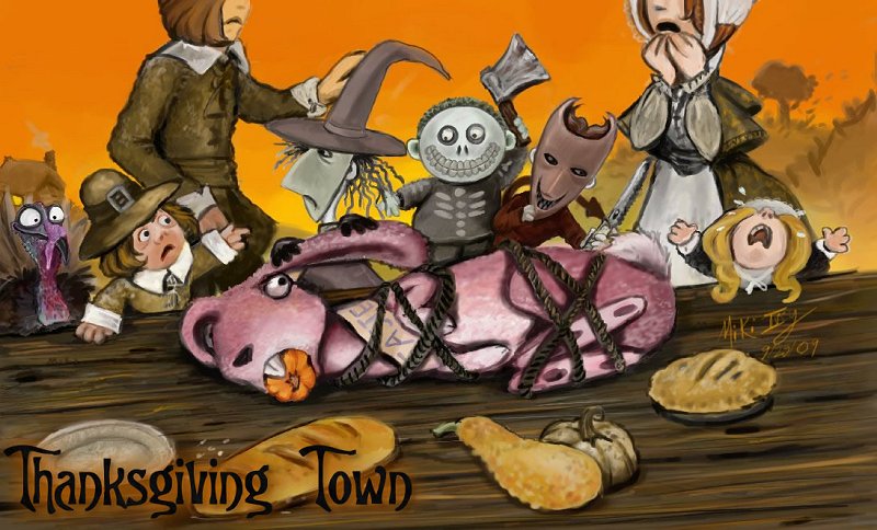 Nightmare Before Christmas - Thanksgiving Town by Mik