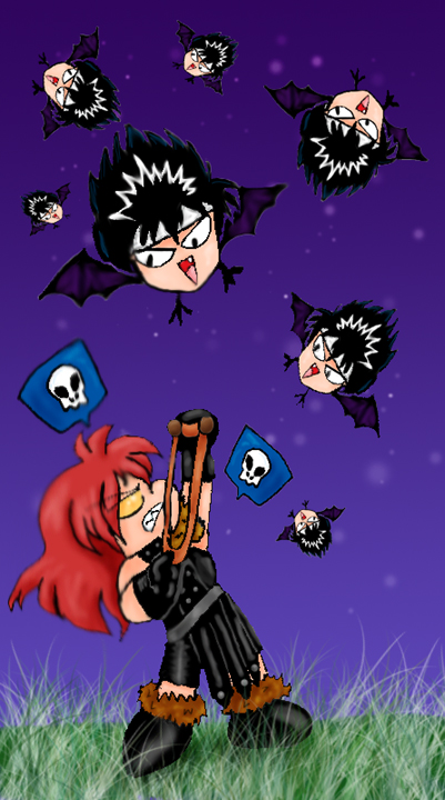 Simon Belmont VS The Hiei Bats! by MikaRabidKitsune