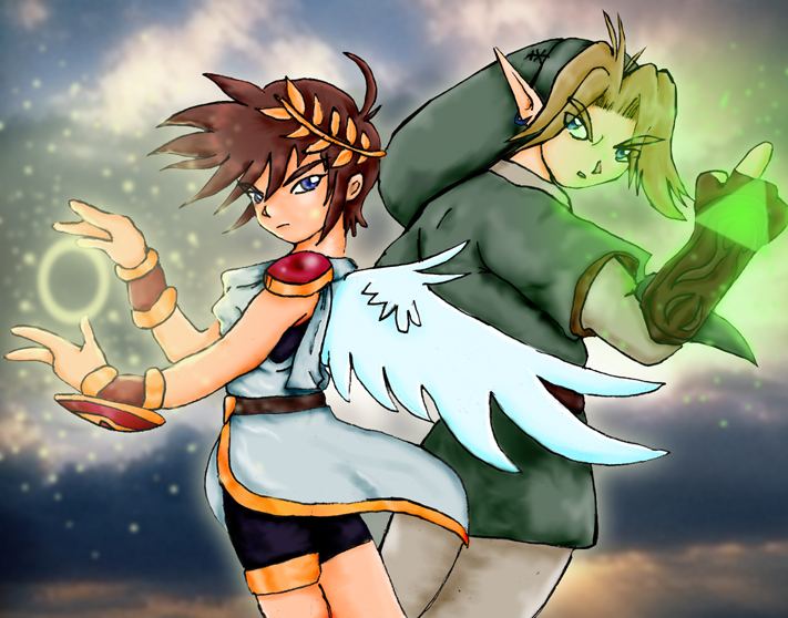 Link and Pit: SSBB Style by MikaRabidKitsune