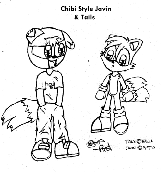 Chibi Javin and Chibbi Tails by MilesTails_Prower