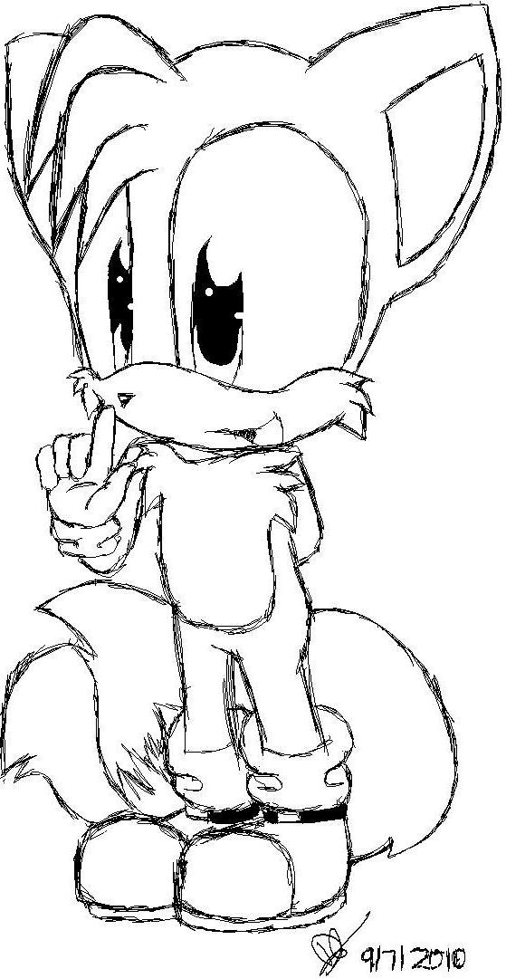 Tails the fox sketch by Milesprower_Fox