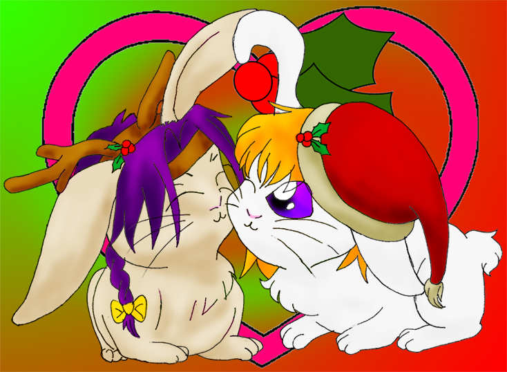 Christmas bunnies by MisoGirl