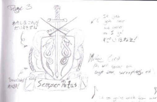 Malfoy Crest Original Sketch by MissSteeleye