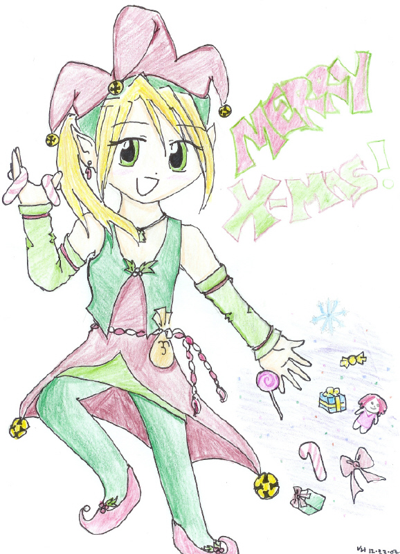 Chibi Merry Christmas, from Mina the christmas elf by Missy-chan
