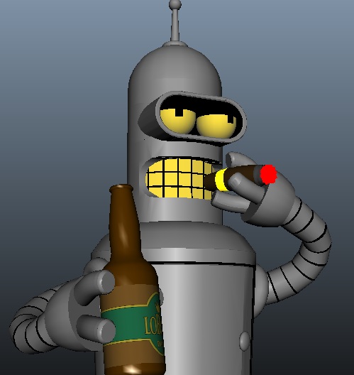 Bender 3D w/ Cigar and LoBrau Beer by MisterParadigm