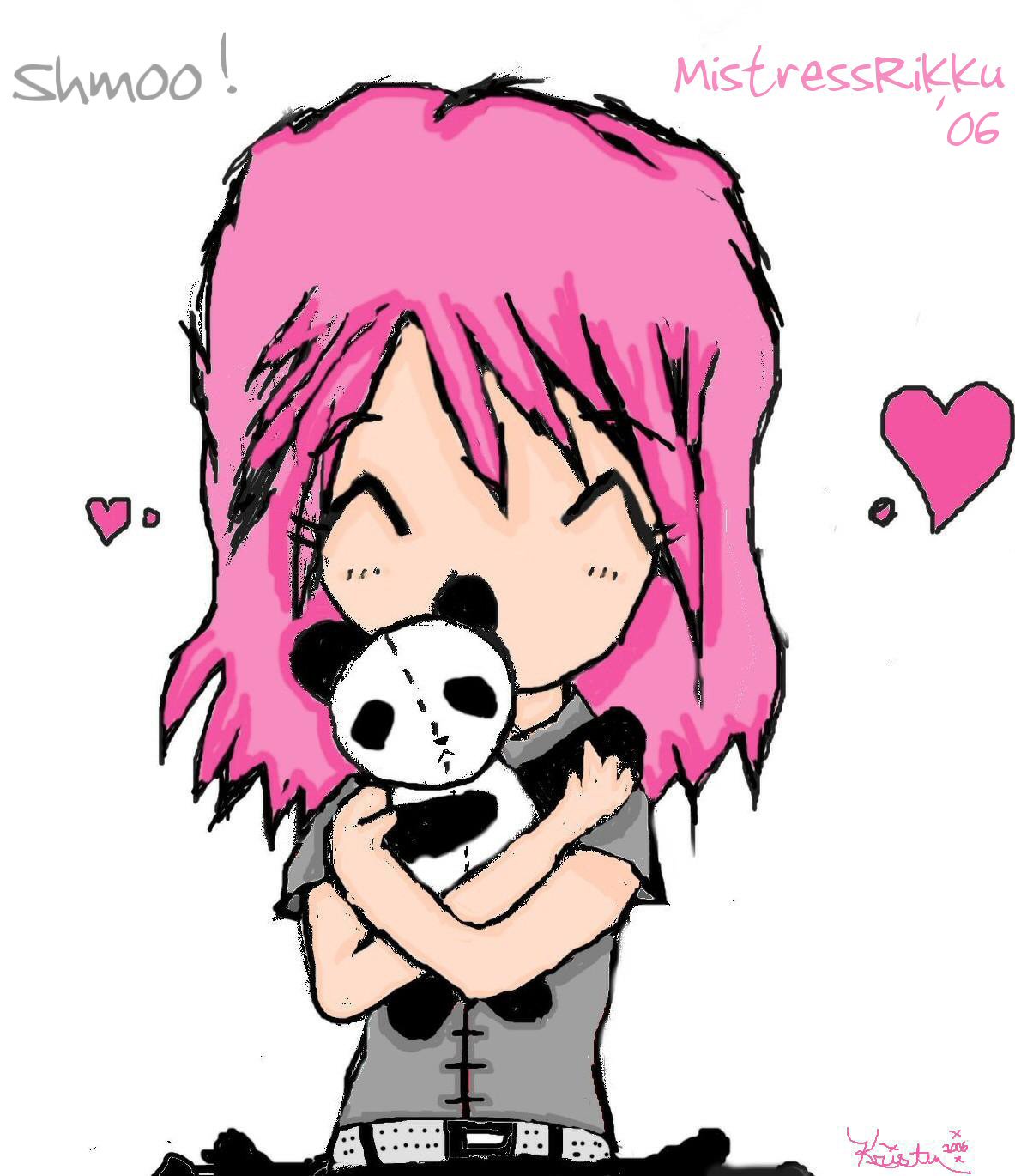 Shmoo, with teddy bear (My original charrie) by MistressRikku