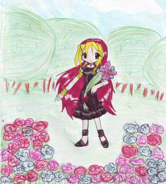 miyu with roses by MiyuMotou