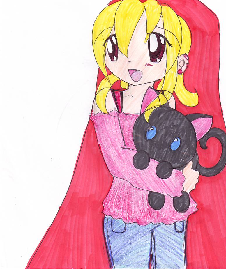 Miyu with a black kitty! by MiyuMotou