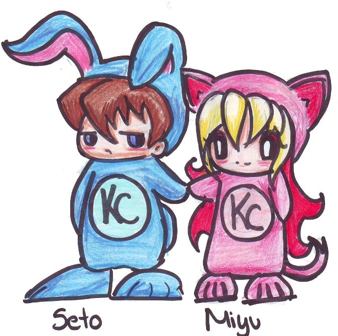 Seto bunny and Miyu Kitty by MiyuMotou