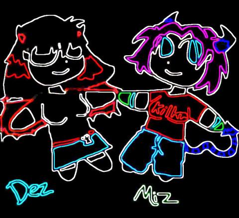 Silly Sisters--neon style! by MizDoom