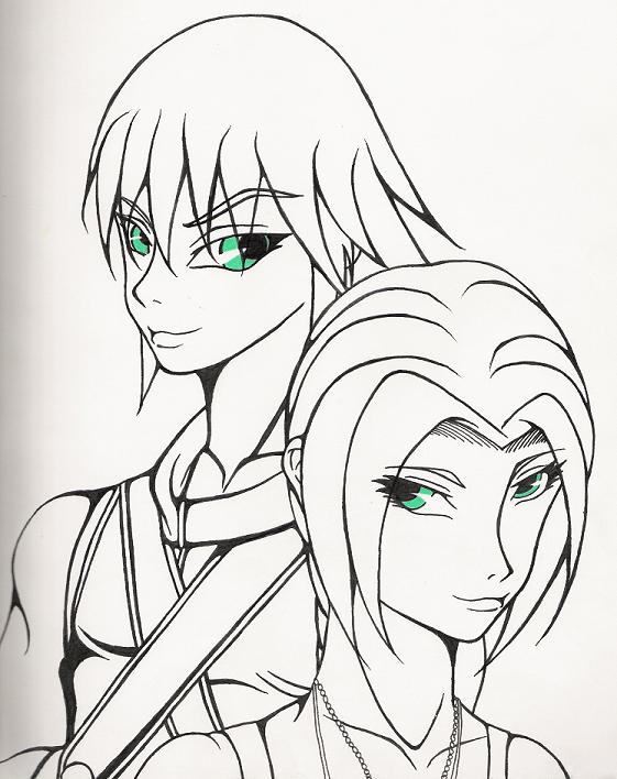 Green Eyed Twins by Mizu_Hikari
