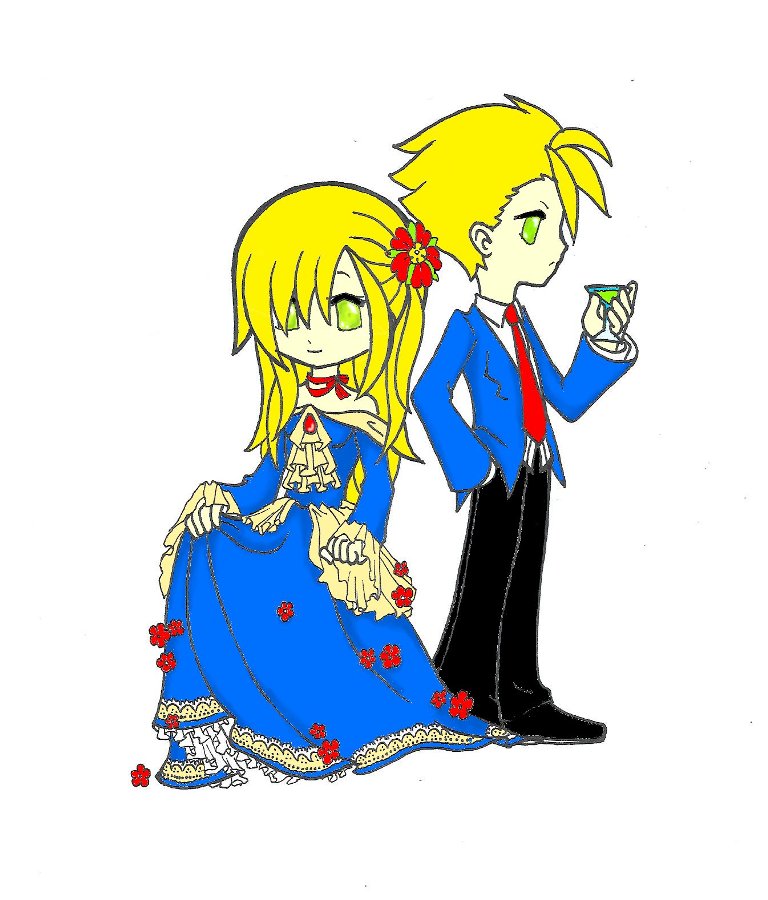 The blonde prince and princess twins by MizyMiyajima