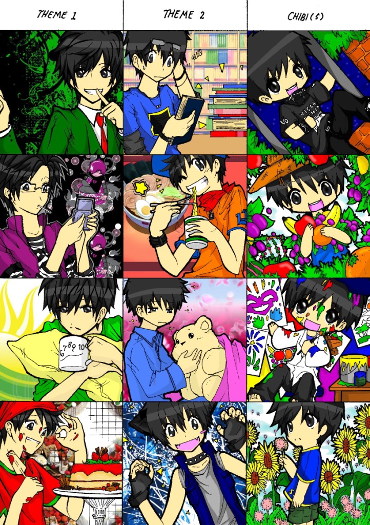Lots of avatars of my anime self ! by MizyMiyajima