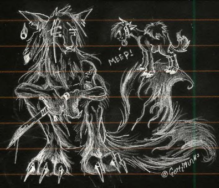 Anthro Wolf Demon by MochiMochiShakko