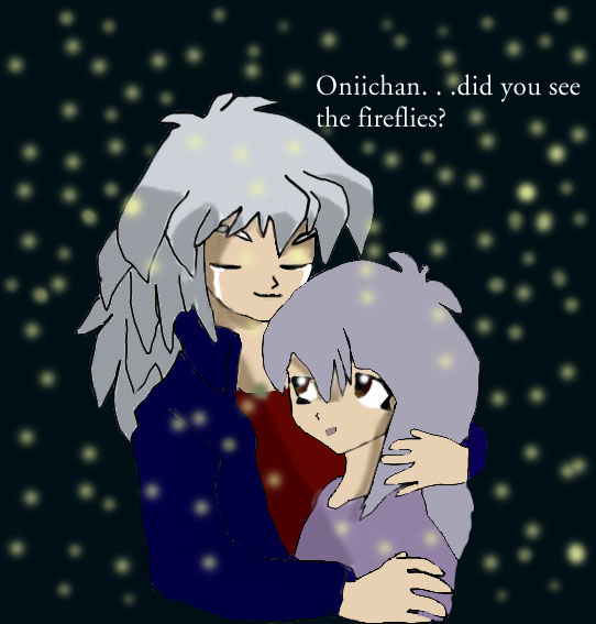 "Oniichan....did you see the fireflies?" by Mojobubbles