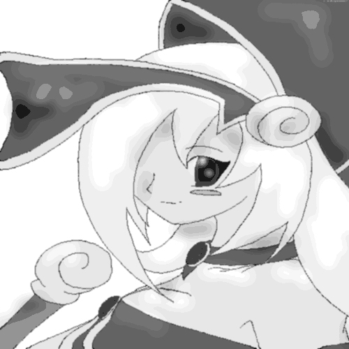 Dark Magician Girl- Colored in Black and white by Mokubas_Girl