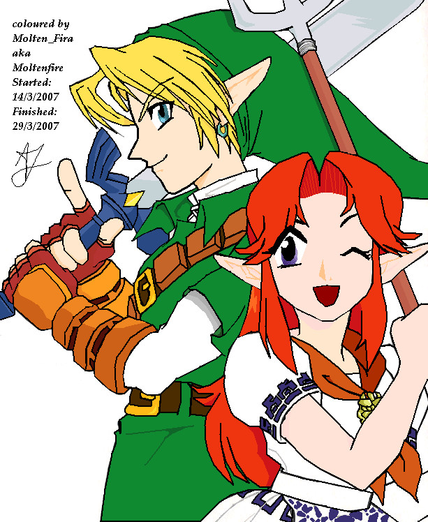 Link and Malon prepare for battle!! by Molten_Fire