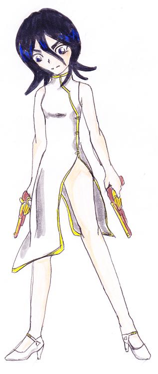 Rukia  with Guns by MomoRyu