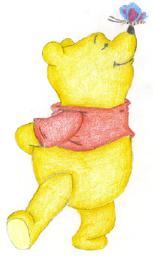 Pooh Bear n Butterfly by MoonDreamer