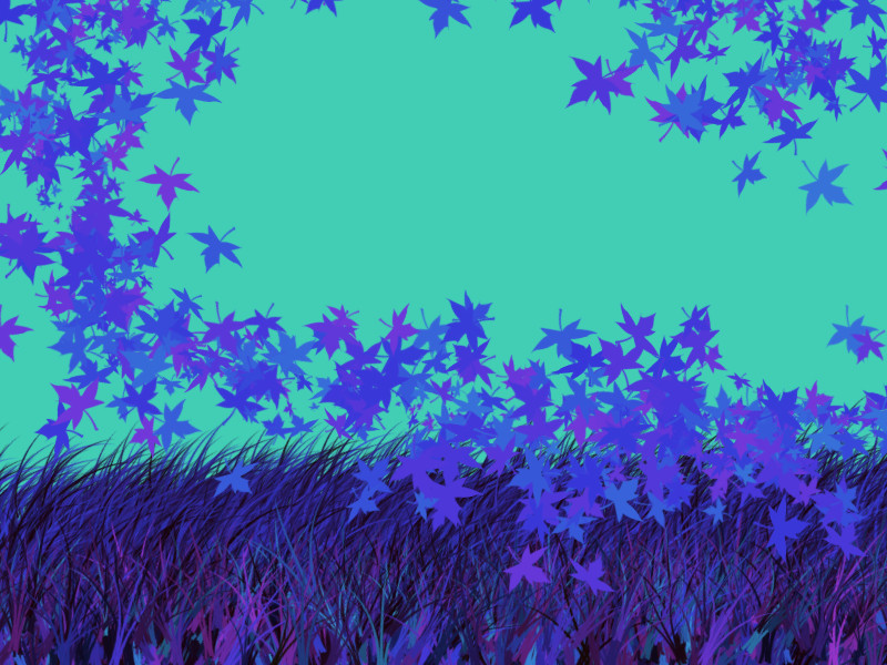 Leaves and Grass (Blue) by MoonDust
