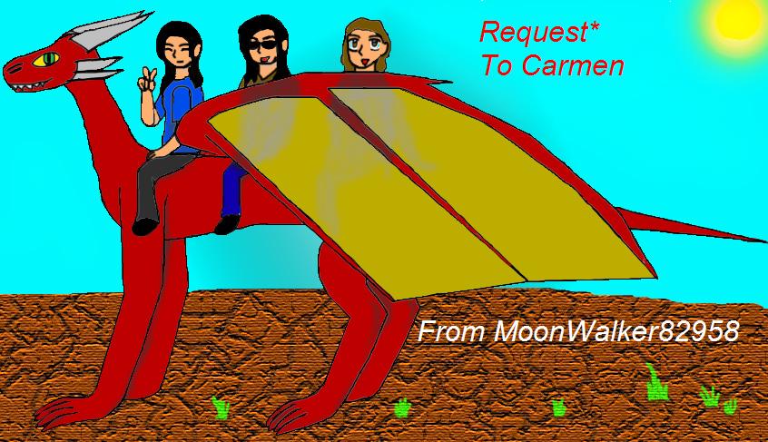 Me, MJ, and Carmen love dragons by MoonWalker82958