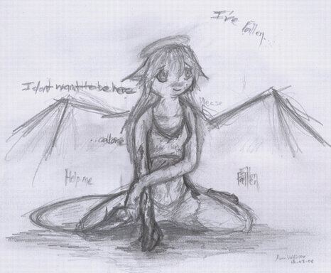 Kiyuri, the fallen angel by MoonWolf2000