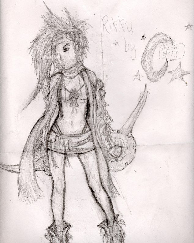 Rikku sketch (first ever!) by MoonWolf2000