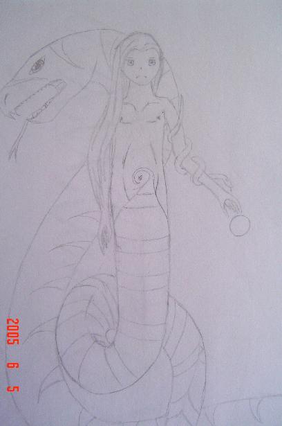 Naga with snake by Moon_Bind