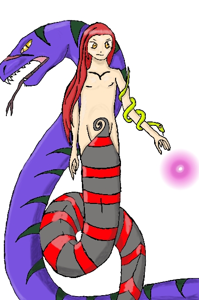 Naga&snake (Coloured) by Moon_Bind