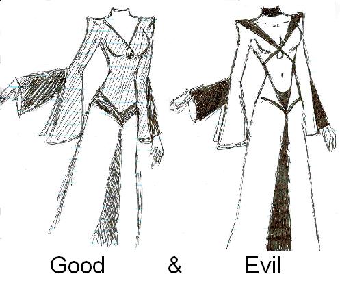 Good and Evil dress designs by Moonlady_31000