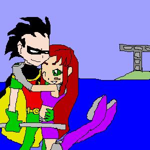!OLD! Robin and Starfire by Morrie-chan