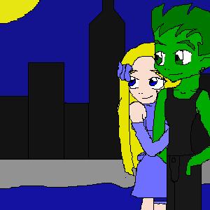 !OLD! Beast Boy and Terra by Morrie-chan