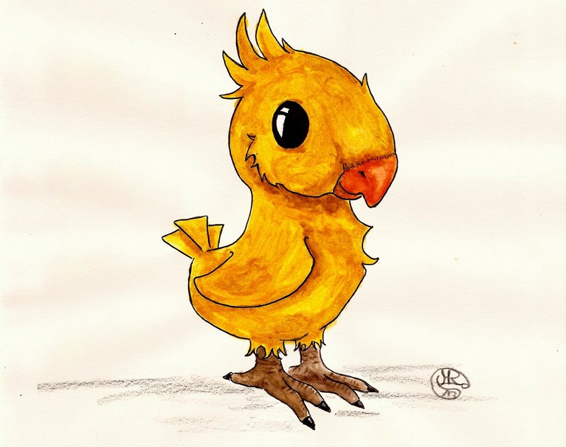 Chocobo-chick Speedpaint by Morrigain