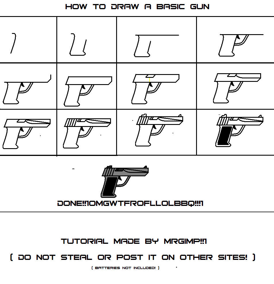 Gun Drawing Step By Step Machine Gun Drawing Tutorial Step By Step