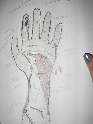 Bloody hand by Mrs_Sanji