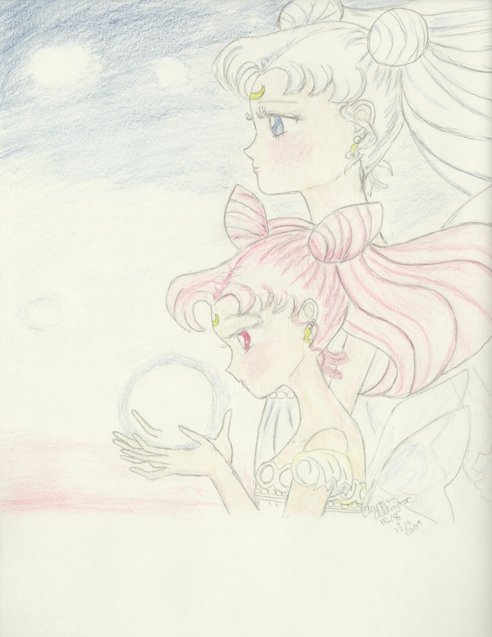 Neo Queen Serenity and Princess Chibi-usa by Mustard_Girl