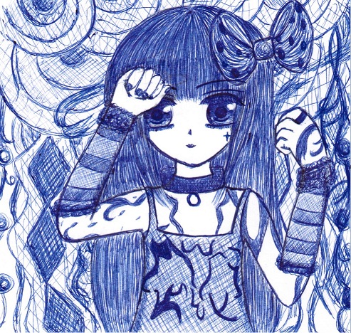 Blue Ink Doodle Again by My-Melody
