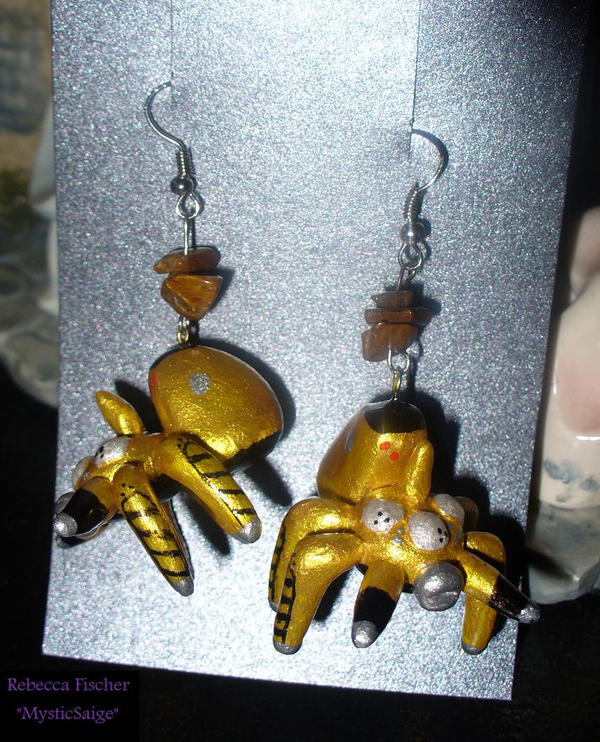 Yellow Tachikoma earrings by MysticSaige