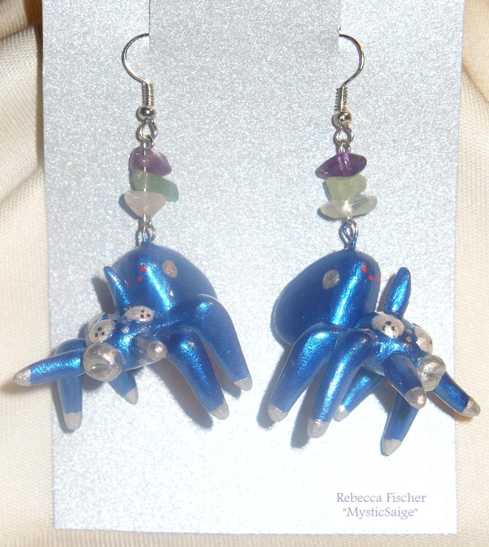 Blue Tachikoma Earrings by MysticSaige