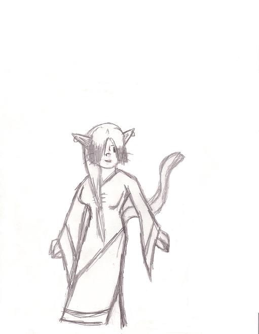 Kitty girl (uncolored) by Mystical_Girl