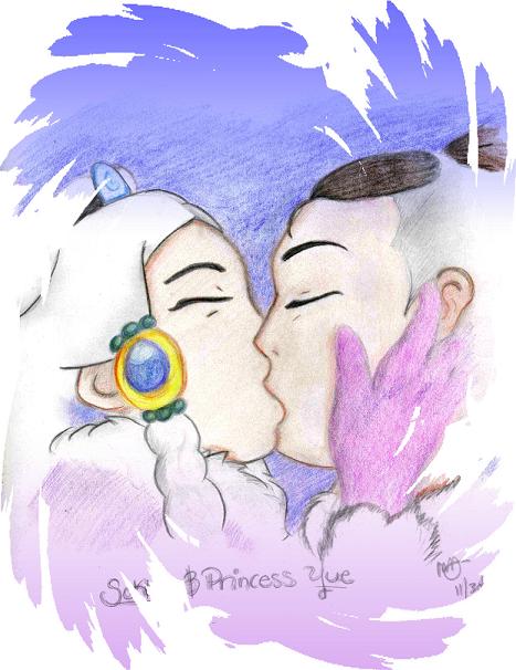sokka and princess yue- kissin' by mabwyann2