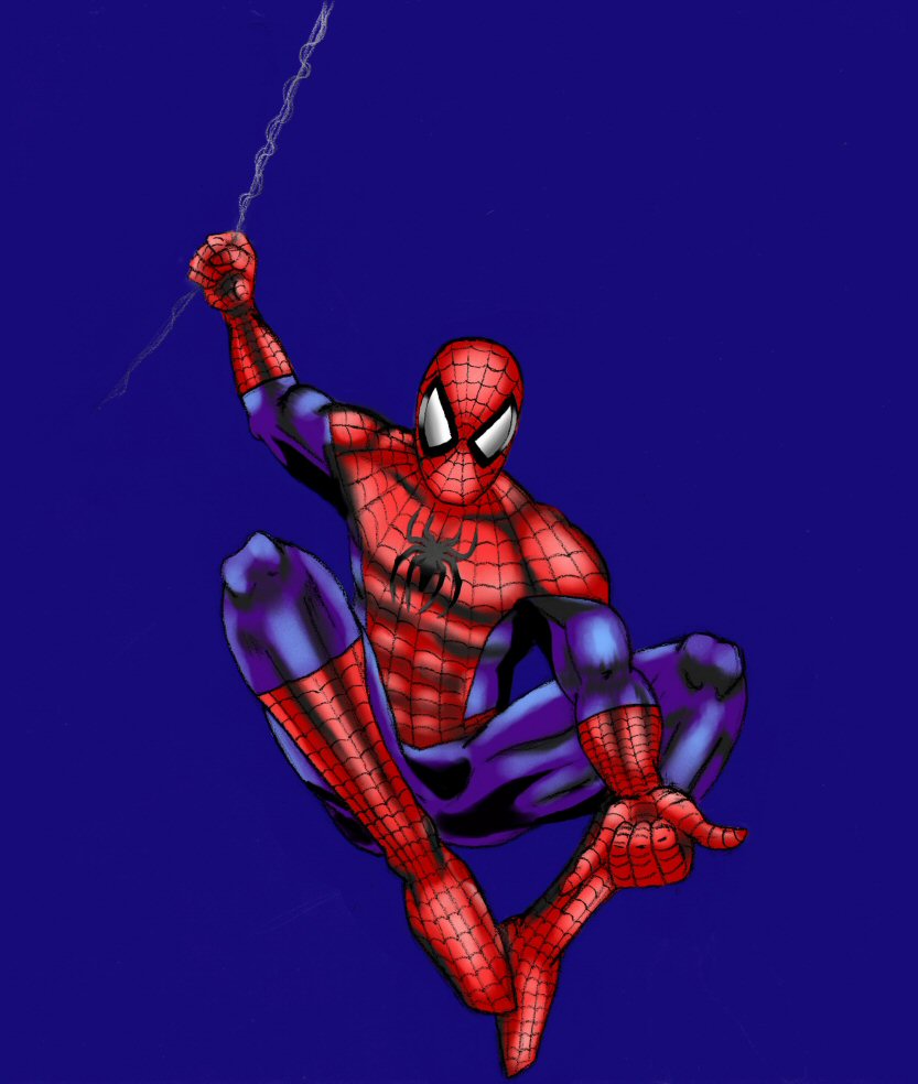 Spiderman hanging around by mandiux