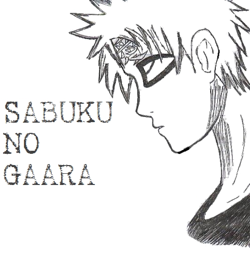 DEPRESSED GAARA(LINE ART) by manga_girl623