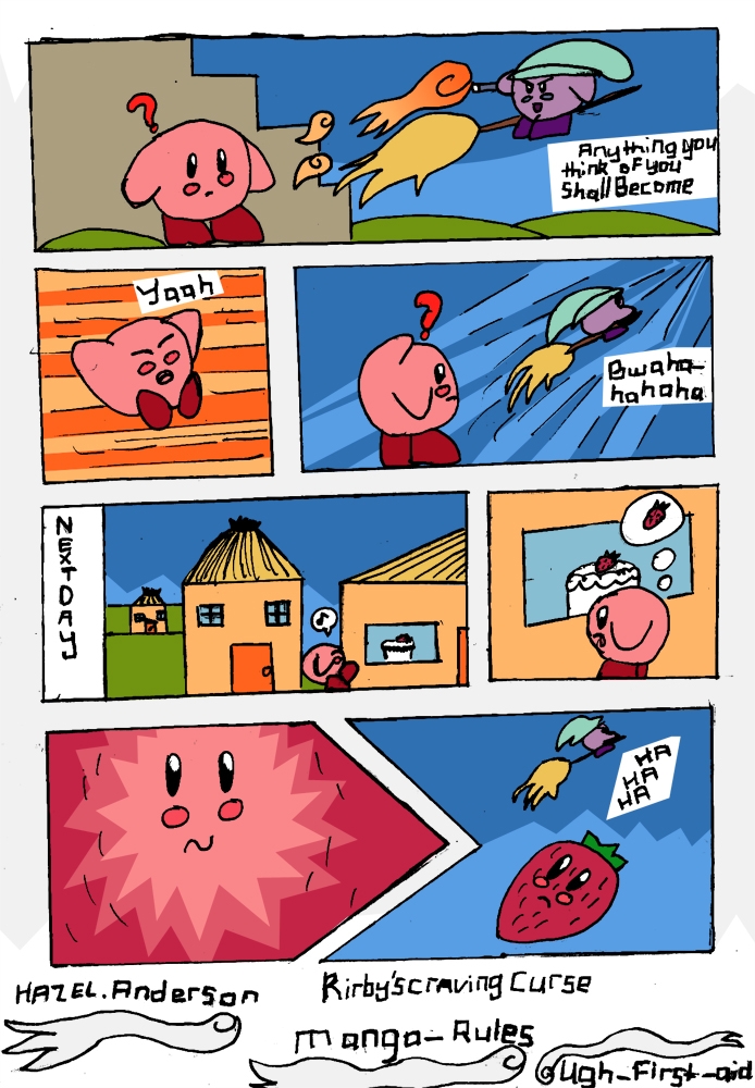 kirby's craving curse coloured by manga_rules