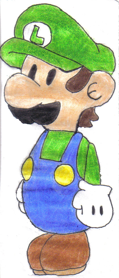 Paper Luigi coloured by manga_rules
