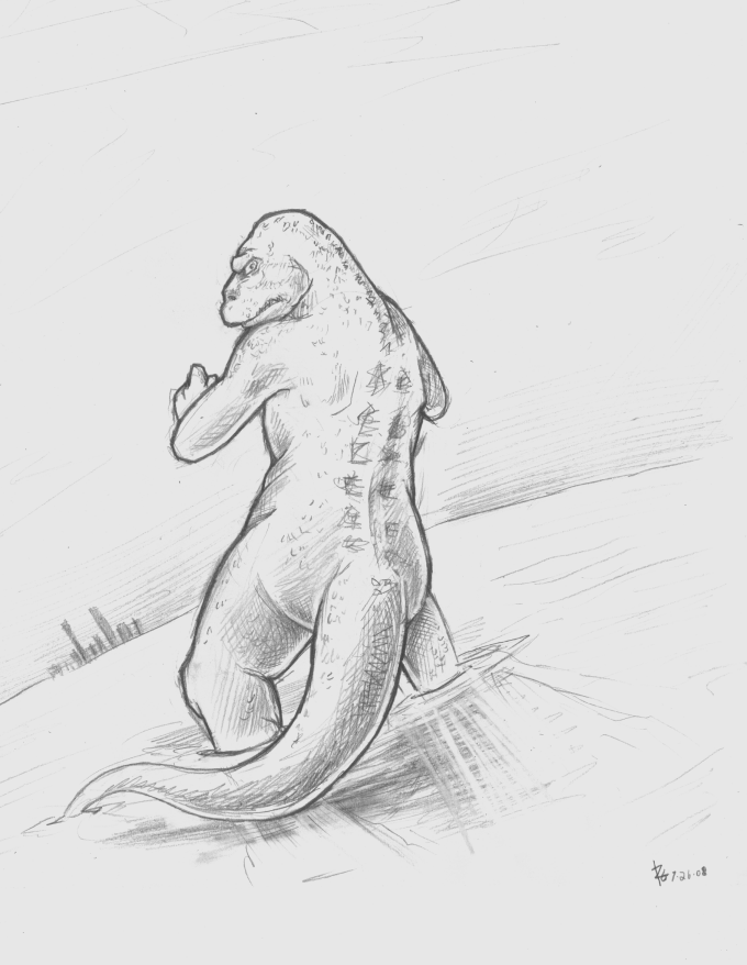 Godzilla sketch by mangacheese1818