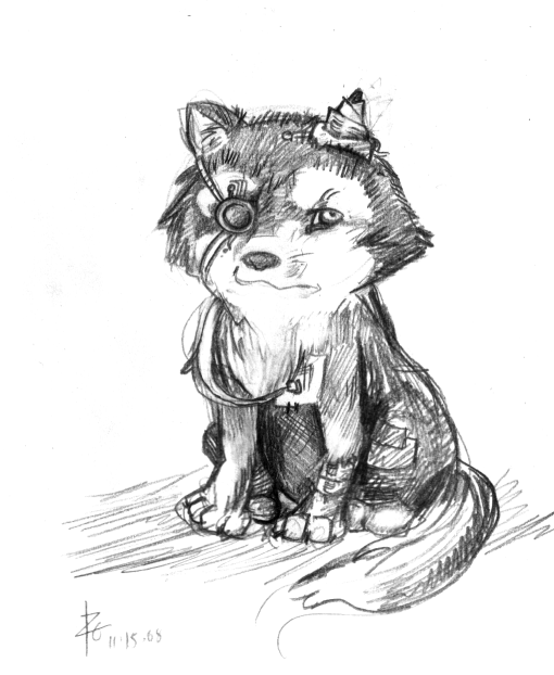 Free sketch - cyborg wolf by mangacheese1818